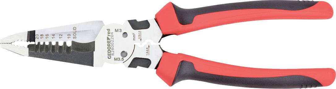 'Dugotezne kleštice s crvenim i crnim gumenim ručkama, pogodne za stiskanje i rezanje žice.'