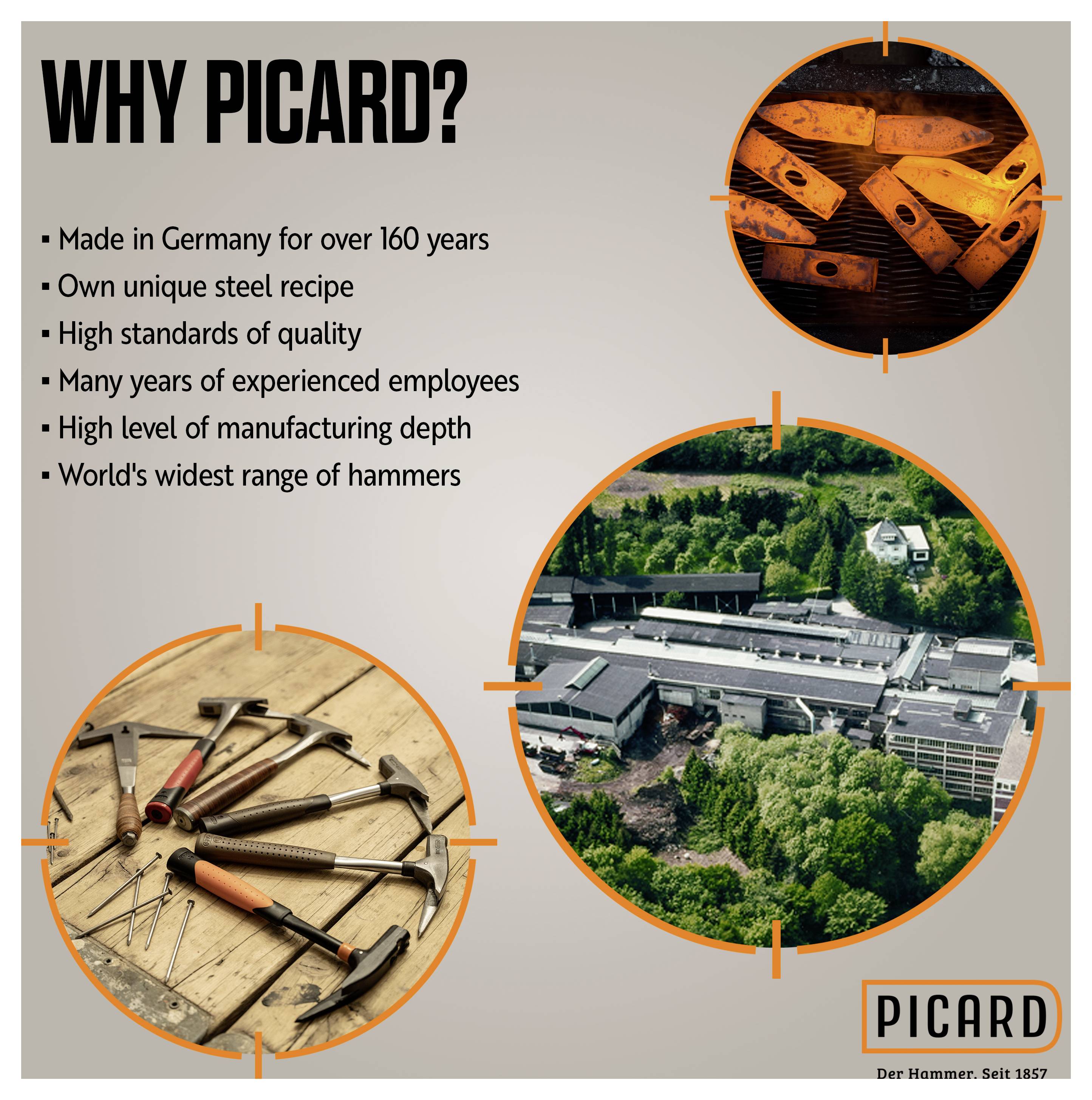 Picard 0070080-001 komplet čekića DIN 7239 3 St.-23