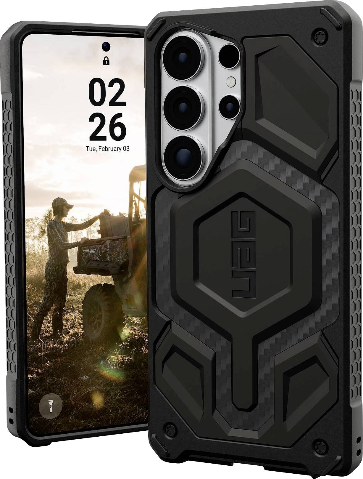 Urban Armor Gear Monarch Pro Case Samsung Galaxy S26 Ultra Carbon MagSafe compatible, Met magneetmodule