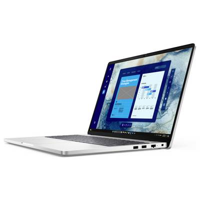 Elegantni laptop koji prikazuje aplikaciju za upravljanje vremenom s grafikonima i rasporedom, postavljan na radnu plohu s teksturom mramora.