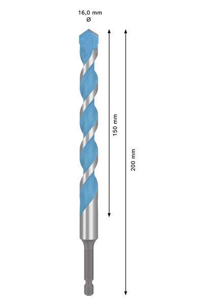 Bosch Accessories 2608902279 2608902279 višenamjensko svrdlo 16 mm Ukupna dužina 200 mm šesterokutna osovina 1 St.-1