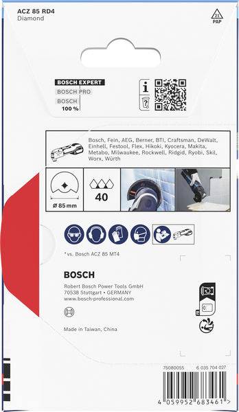 Bosch Accessories 2608902057 2608902057 Multitool-zaagbladen Diamant 2 mm 85 mm 1 stuk(s)