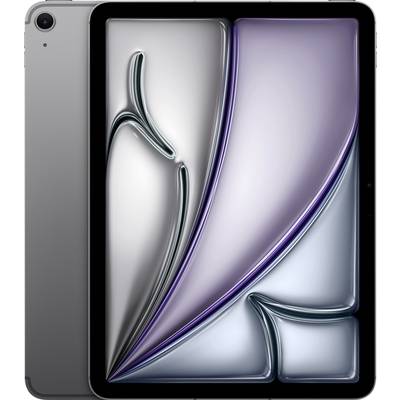 Elegantna, moderna tablet s metalik sivo završnom obradom i apstraktnim, tekućim dizajnom na zaslonu.