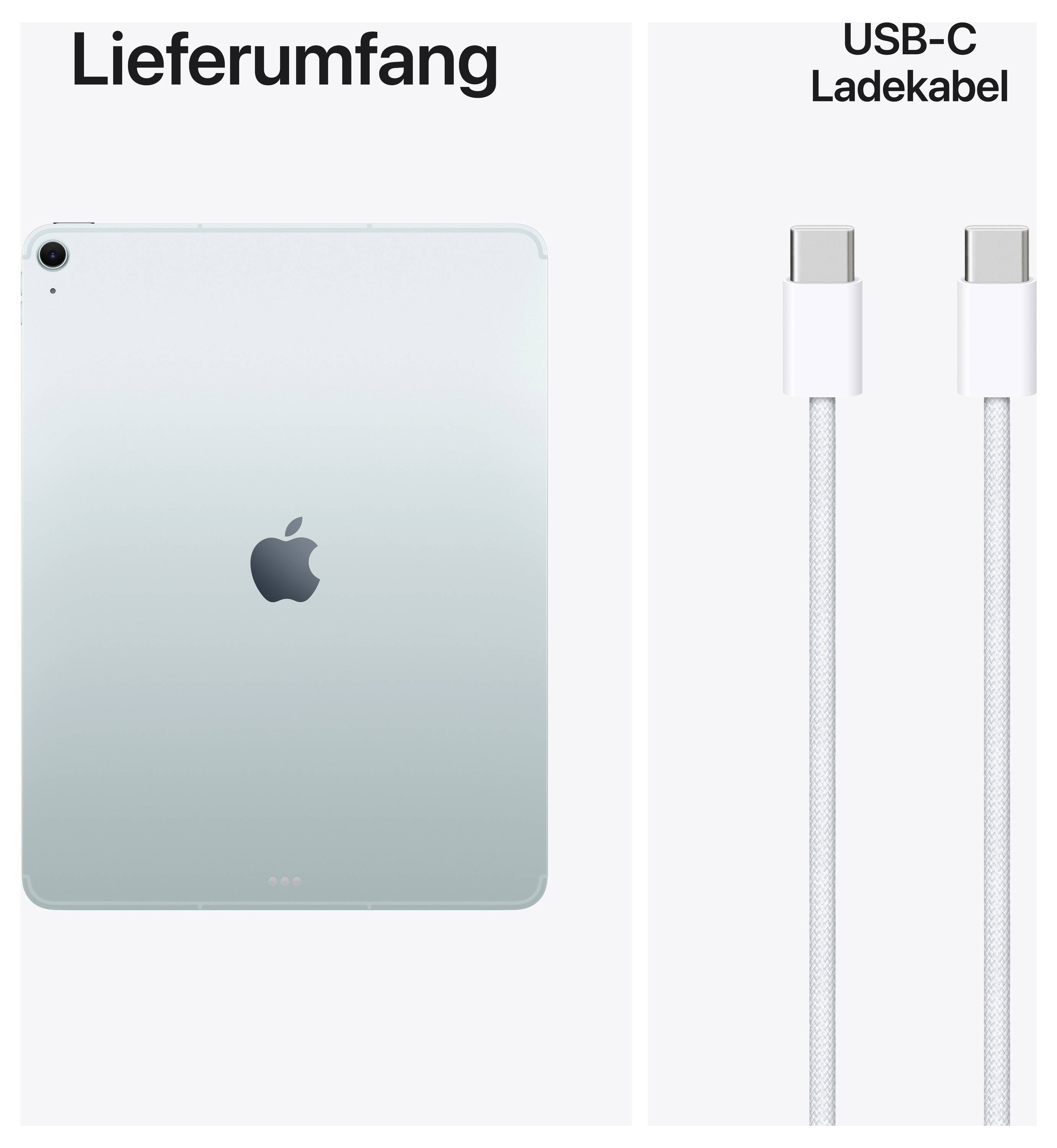 Lieferumfang: iPad s Apple logotipom i USB-C kablom za punjenje.