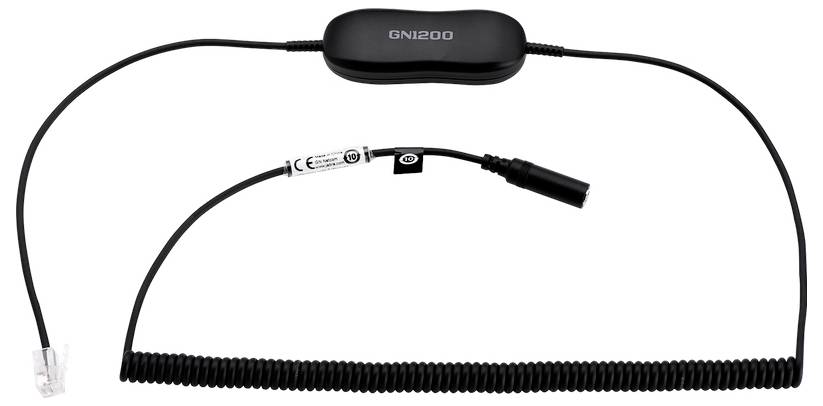 'GN 1200' prilagodni kabel s namotanim i ravnim segmentima, uključujući konektore za telekomunikacijske uređaje.