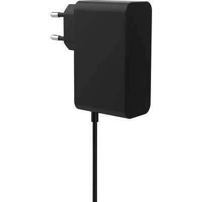 'Crni zidni punjač s europskom utičnicom i priloženim kablom, dizajniran za punjenje elektroničkih uređaja.'