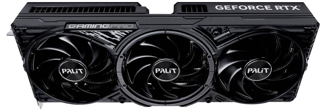 Palit GeForce RTX GamingPro grafička kartica s tri rashladna ventilatora i crnim kućištem.