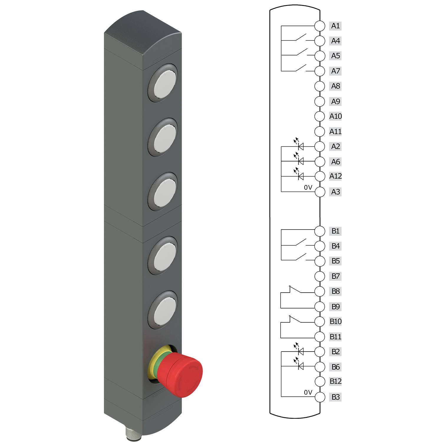 Pizzato Elettrica BN AC6ZA06 Zapovjedna jedinica stop u nuždi 1 St. Piece-1