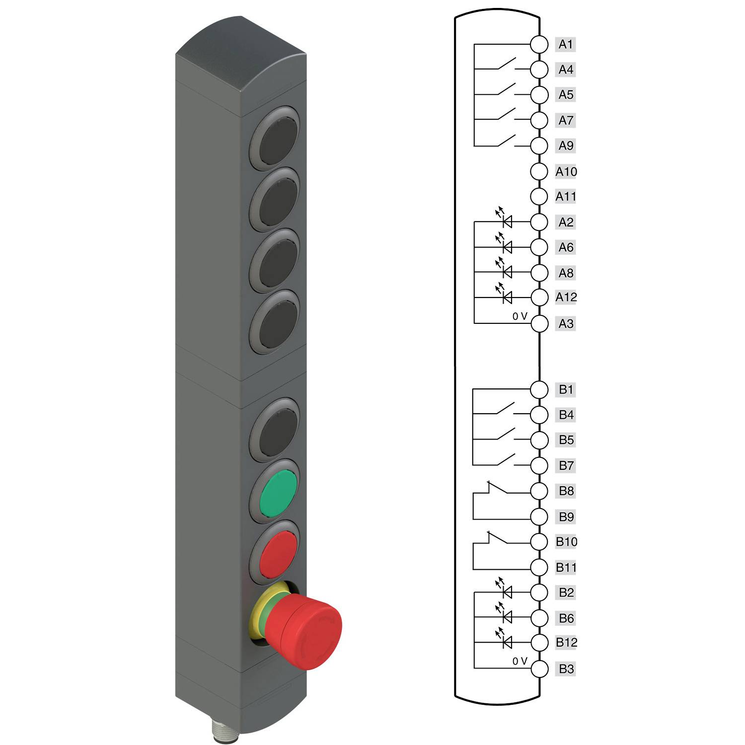 Pizzato Elettrica BN AC8ZA12 Zapovjedna jedinica s prekidačem za zaustavljanje u nuždi stop u nuždi 1 St. Piece-1