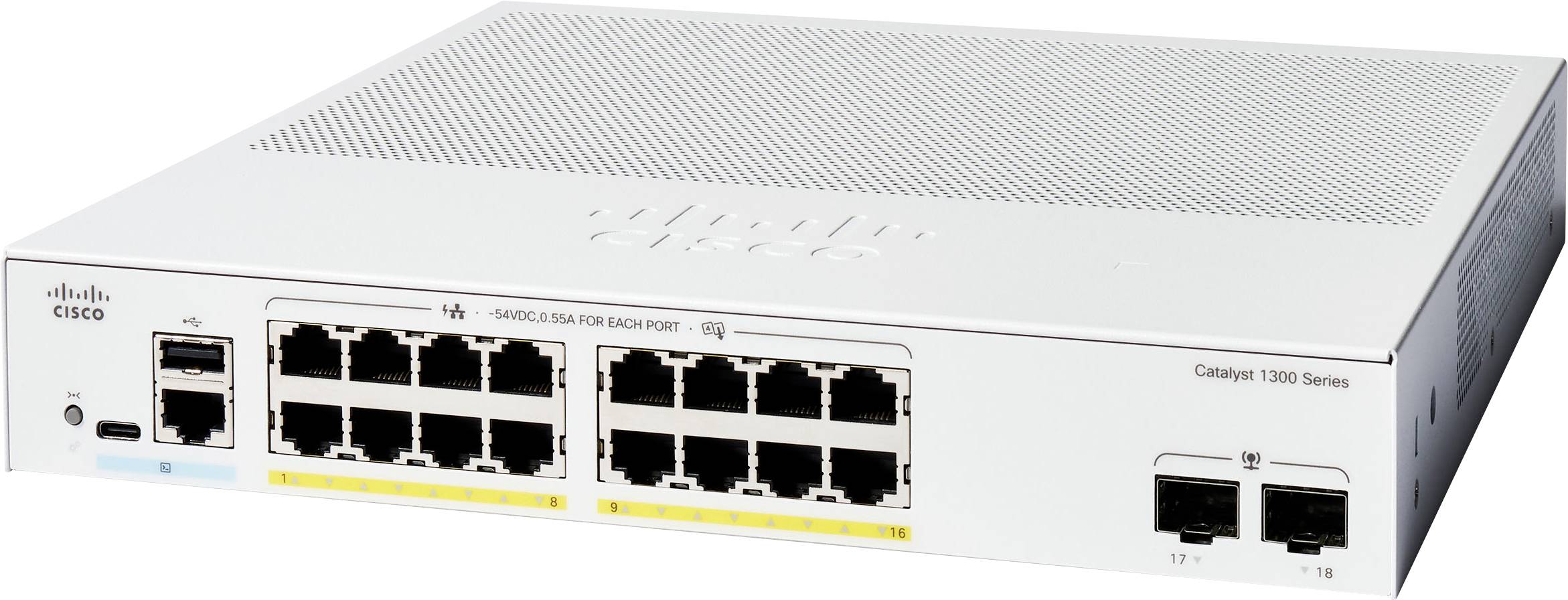 Cisco Catalyst 1000 serije sklopnik s više Ethernet priključaka; dizajniran za male poslovne subjekte, s kompaktnim i bešumnim dizajnom.