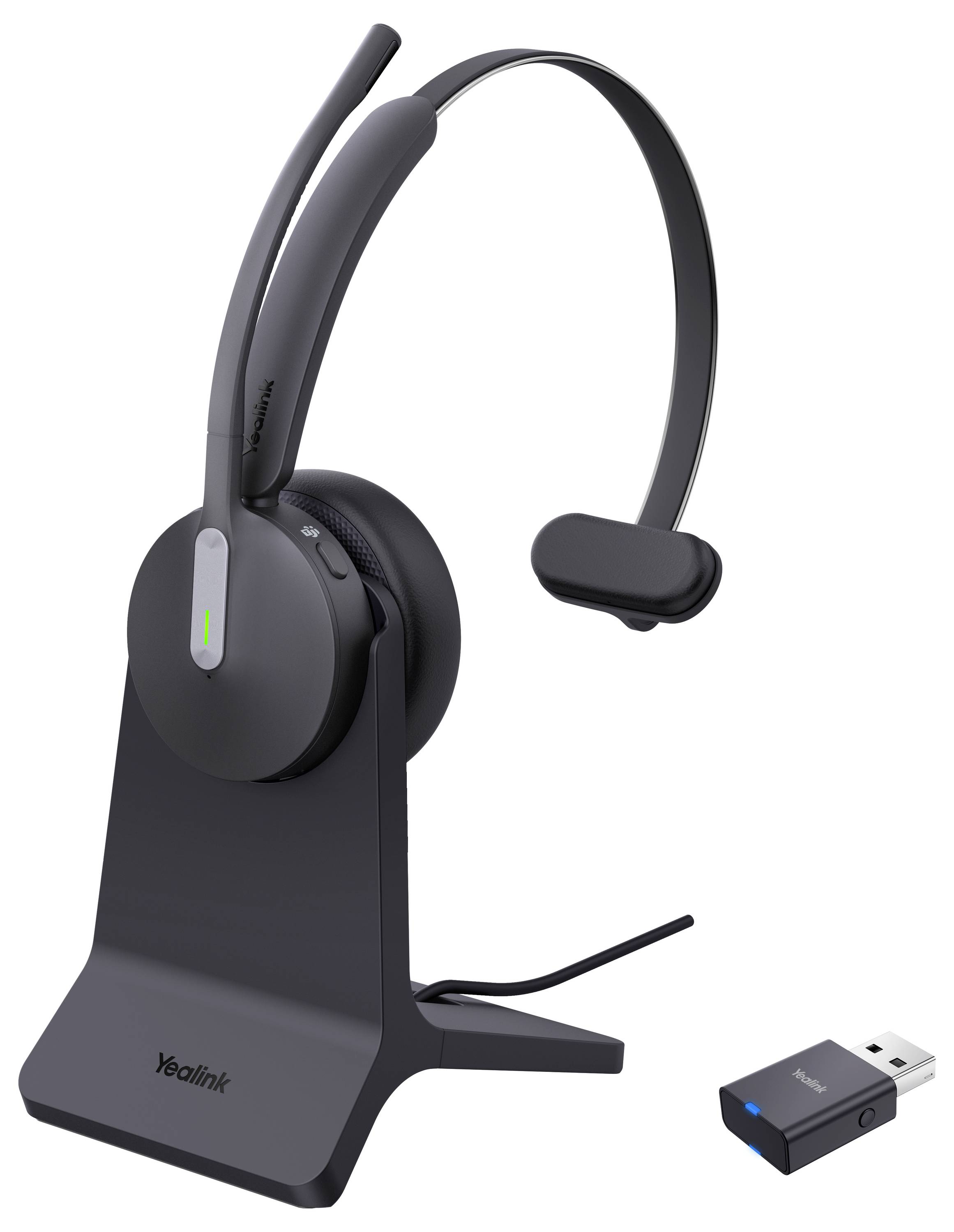 Yealink WH64 Hybrid Mono Teams i On Ear Headset DECT, Bluetooth® crna telefon-1