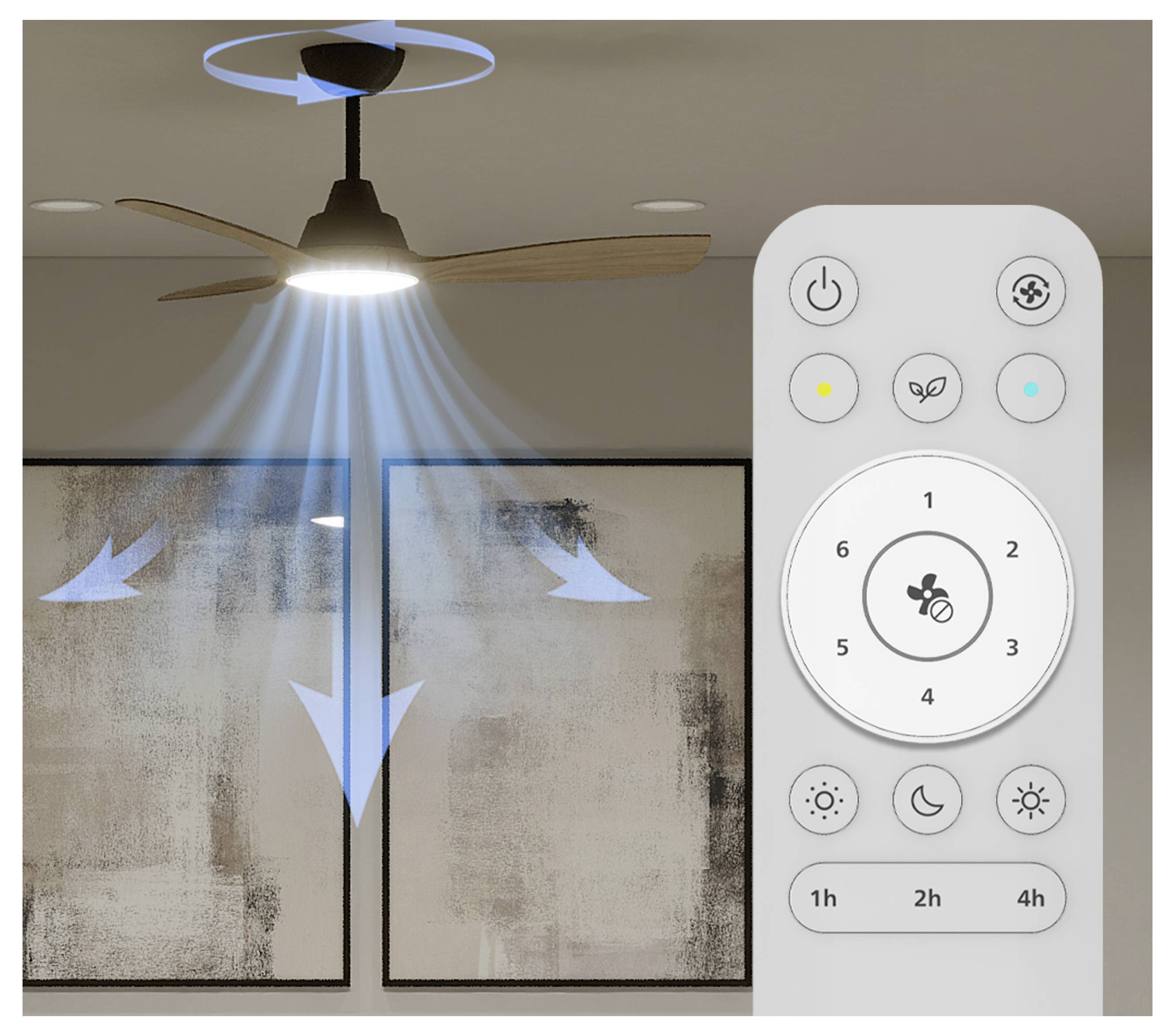 Philips LED Olas stropni ventilator 30 W sa daljinskim upravljačem, mogućnost prigušivanja-3