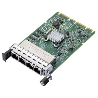 Mrežna kartica s četiri Ethernet porta i hladnjakom na zelenoj pločici tiskane ploče