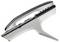 Ručni brisač za prozore sa sivom drškom i crnom gumenom lopatom na beloj pozadini.
