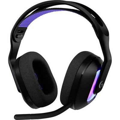 Crna gamerska slušalica s mikrofonom, sa šarenim LED svjetlima na ušnicama i fleksibilnom trakastom trakom za udobnost.