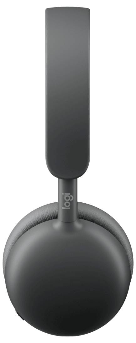 Crne/tamnosive Logitech slušalice za uši sa dugim vertikalnim trakama za glavu i jednom okruglom čašicom za uho.