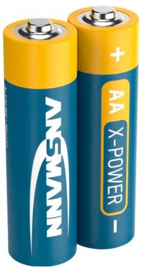 Dvije AA X-Power baterije, plava i žuta sa vidljivim pozitivnim terminalima i oznakama 'AA' i 'X-POWER'.