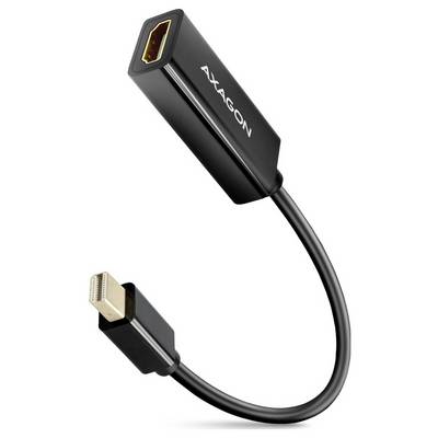 Crni Axagon adapter kabel sa ženskom HDMI konektorom i pozlatenim muškim konektorom na bijeloj pozadini.
