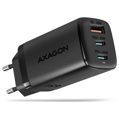 AXAGON USB punjač 65 W USB-C®, USB-A Power Delivery 3.0, QC 4+, QC 2.0, QC 3.0 crna mobilno USB power delivery (USB-PD)-0