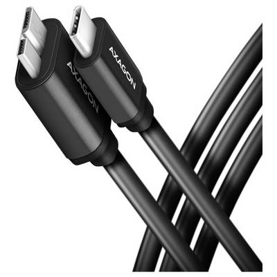 AXAGON USB-C kabel USB 3.2 gen.1 USB-C® utikač, USB-Micro-B utikač 1 m crna pozlaćeni kontakti BUMM3-CM10AB-0