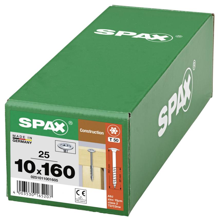 SPAX 0251011001605 vijci s ravnom glavom 10 mm 160 mm T-STAR plus čelik 25 St.-7