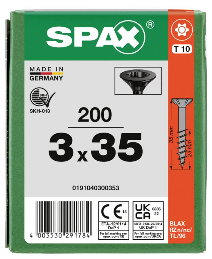 SPAX 0191040300353 upušteni vijak 3 mm 35 mm T-STAR plus čelik 200 St.-4