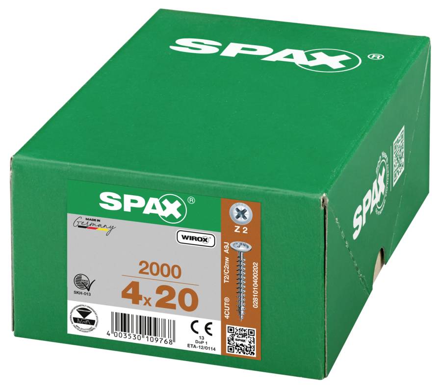 SPAX 0281010400202 vijci za drvenu gradnju 4 mm 20 mm križni pozidriv čelik 2000 St.-6