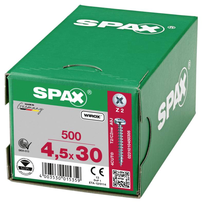 SPAX 0231010450305 vijci sa poluokruglom glavom 4.5 mm 30 mm križni pozidriv čelik 500 St.-6