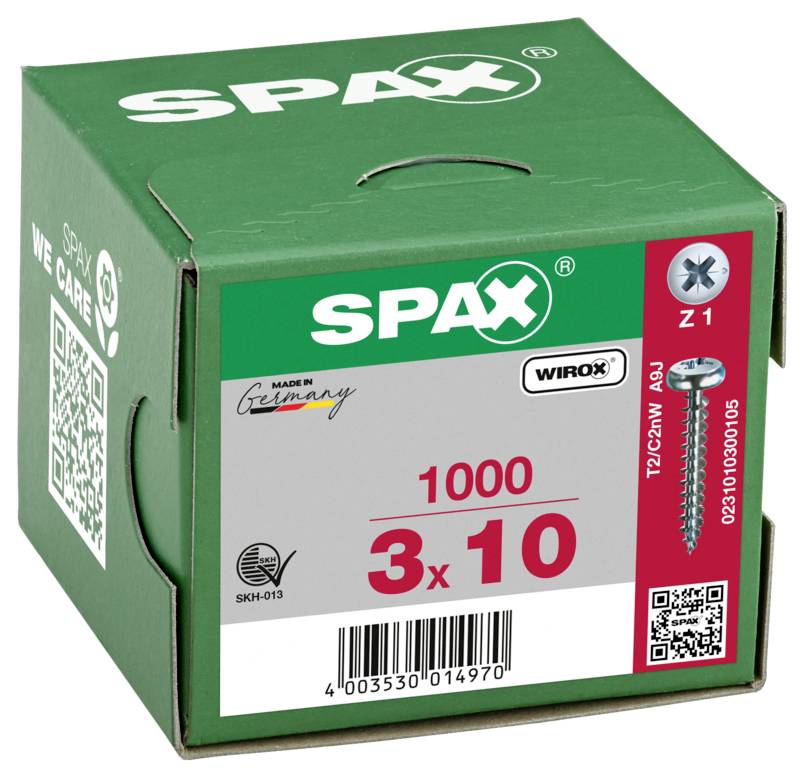 SPAX 0231010300105 vijci sa poluokruglom glavom 3 mm 10 mm križni pozidriv čelik 1000 St.-6