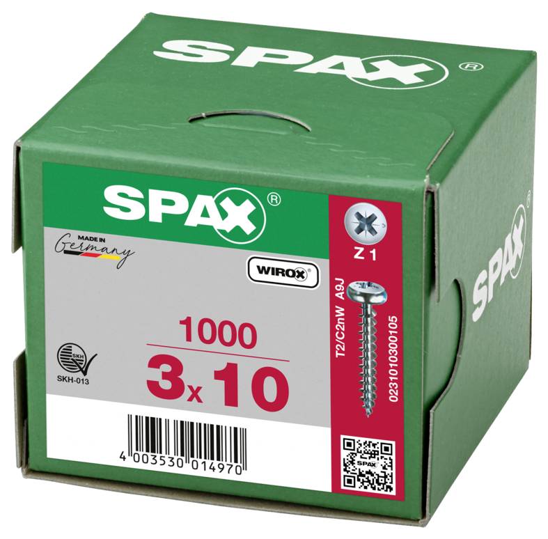 SPAX 0231010300105 vijci sa poluokruglom glavom 3 mm 10 mm križni pozidriv čelik 1000 St.-7