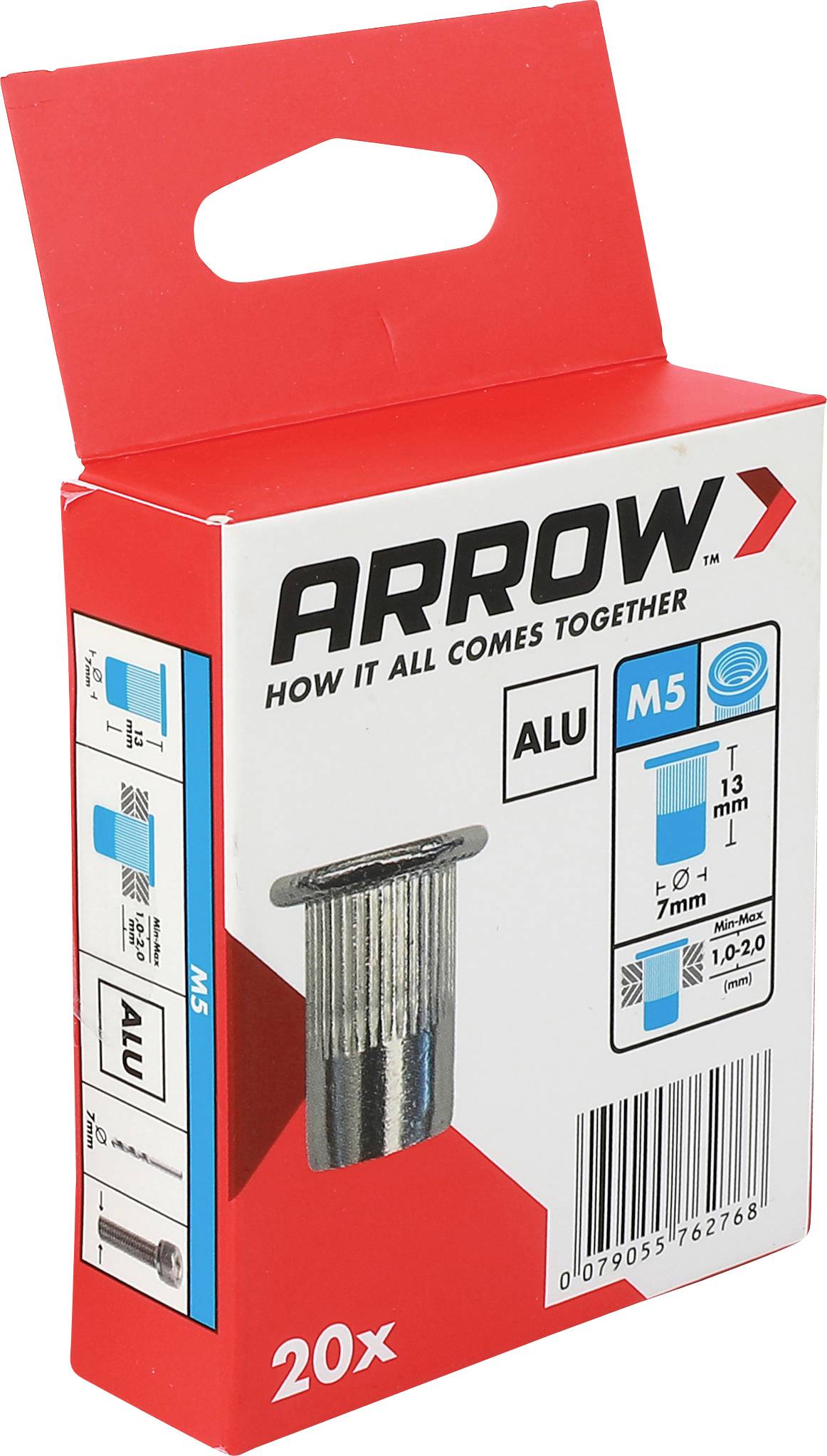 Arrow Tool Group 762768 Popmoer (&Oslash; x l) 7 mm x 13 mm M5 Aluminium RN M5 7 x 13 ALU 20ST 20 stuk(s)