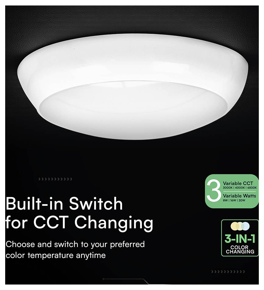 V-TAC 801-24-6 VT-8603 LED zidna svjetiljka LED Energetska učinkovitost 2021: D (A - G) 8 W, 16 W, 20 W bijela-8