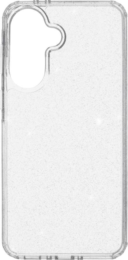 Prozirna zaštitna futrola za pametni telefon prikazana na bijeloj pozadini, s izrezom za stražnju kameru.