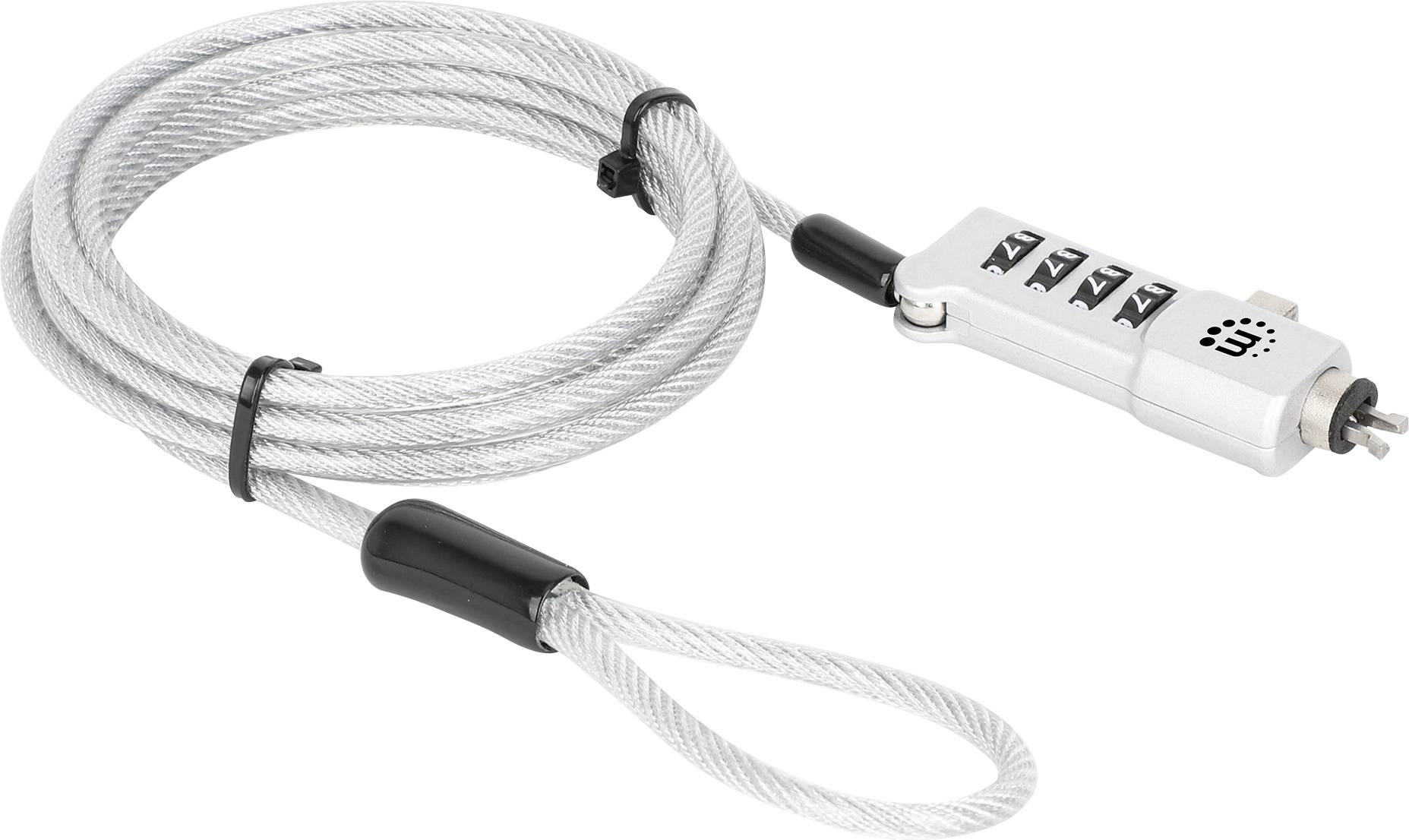 Namotani metalni sigurnosni kabel sa kombinacijskom bravom i petljastim krajevima, koristi se za osiguranje prtljage ili opreme.