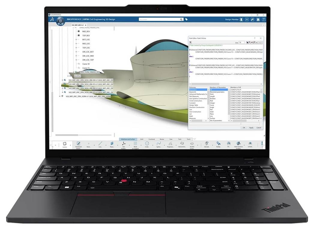 Lenovo Notebook 40.6 cm (16 palac) Intel® Core™ Ultra 9 (Series 2) 285H 64 GB RAM 1 TB SSD njemačka, qwertz crna 21QV006-12