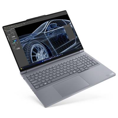 Srebrni Lenovo prijenosnik koji prikazuje 3D žičani model automobila u CAD softveru na ekranu.