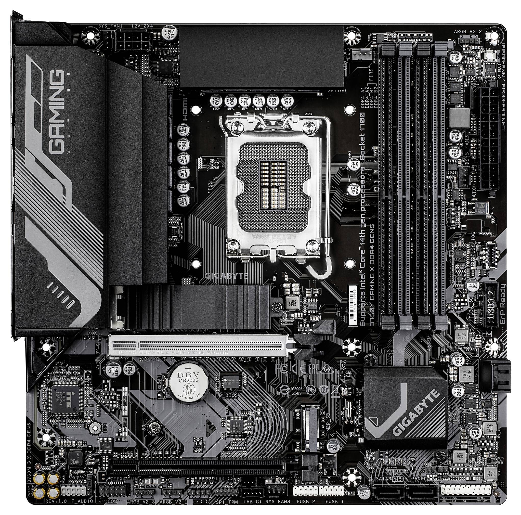 Gigabyte B760M G X DDR4 GEN5 matična ploča Baza #####Intel® 1700 Faktor oblika (detalji) ATX-1