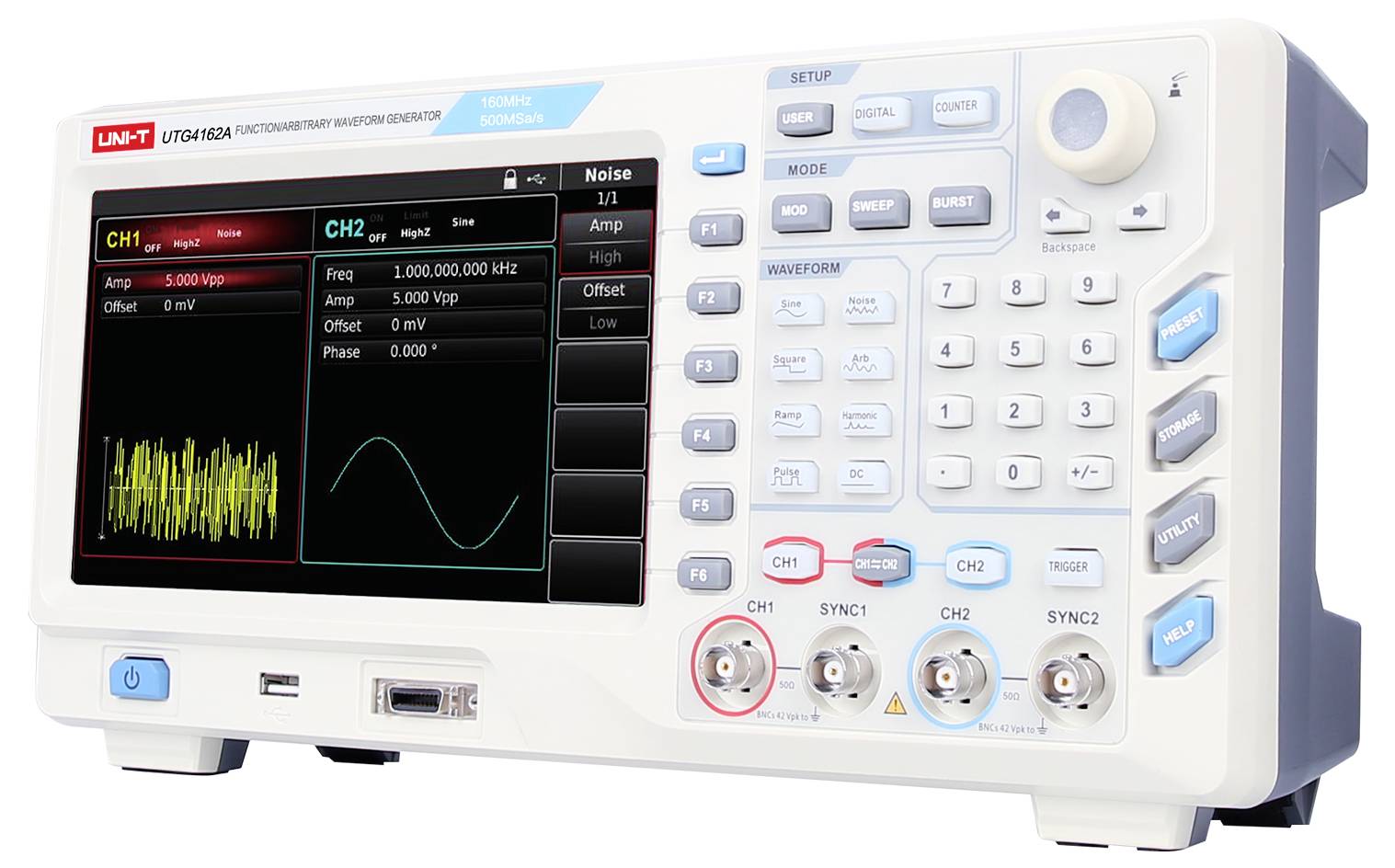 Uni-T UTG4162A funkcijski generator na struju 1 µHz - 160 MHz 2-kanalni proizvoljno-2
