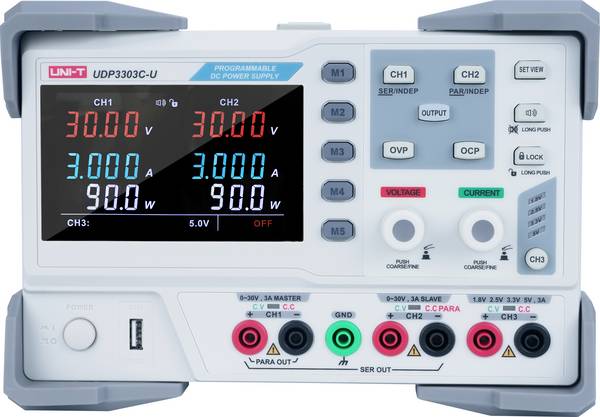 Uni-T UDP3303C-U laboratorijsko napajanje, podesivo  0 - 30  0 A (min.) 315 W USB 3.1 utikač C programabilno, daljinsko kontrolirano Broj izlaza 3 x
