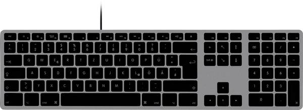 Matias FK318CB-DE Aluminum Wired Keyboard for Mac USB tipkovnica njemački, qwerty, Mac space siva