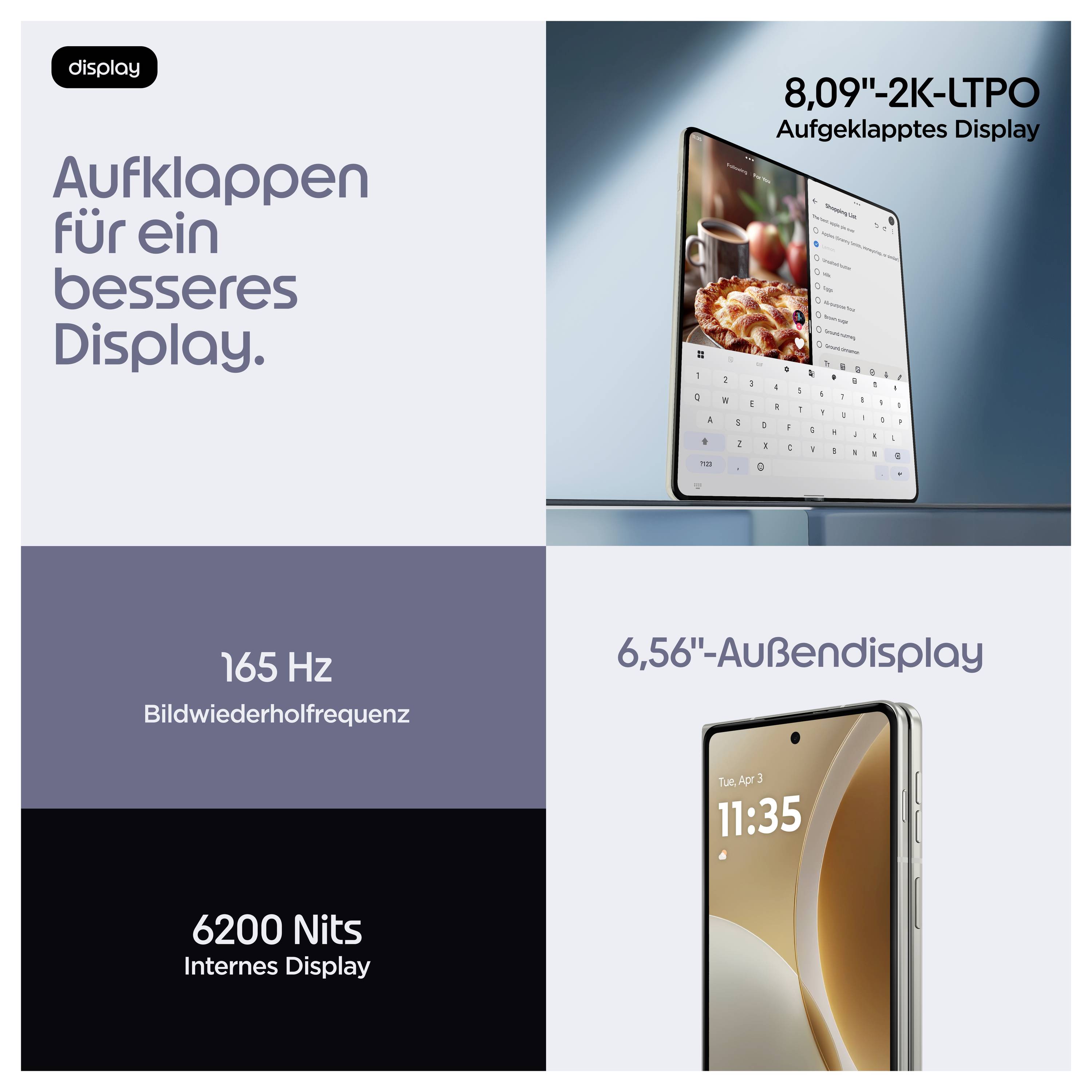 Motorola razr fold 512 GB bijela Energetska učinkovitost 2021 A (A - G) 20.5 cm (8.09 palac) pametni telefon-11