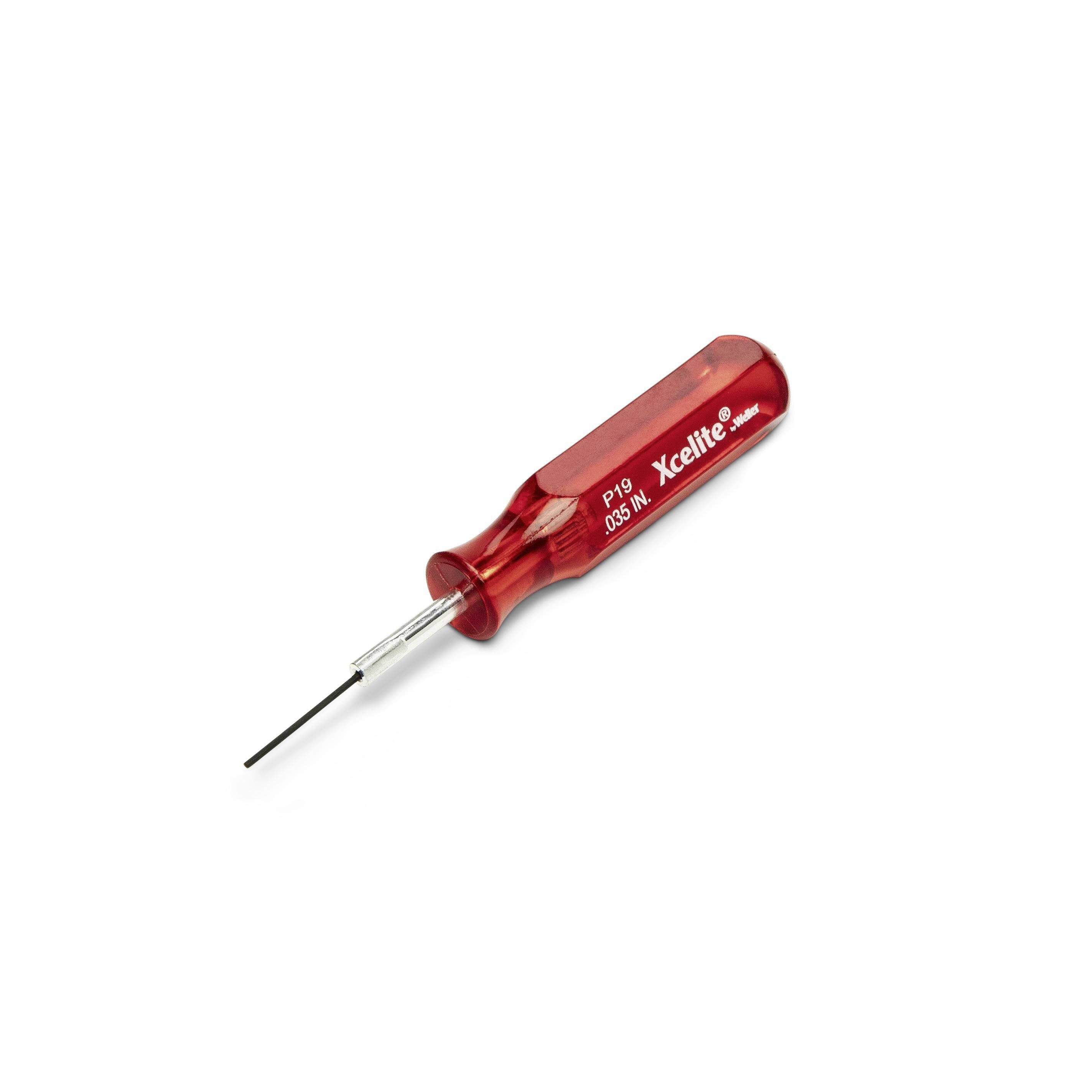 Weller Xcelite Inbusschroevendraaier Sleutelbreedte (metrisch): 0.9 mm Sleutelbreedte (inch): 0.035 inch Koplengte: 19.8 mm Afmeting, lengte: 88.9 mm