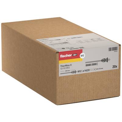 Smeđa kartonska kutija za dostavu označena fischer TherMax II M12 komplet za sidra, 20 komada.