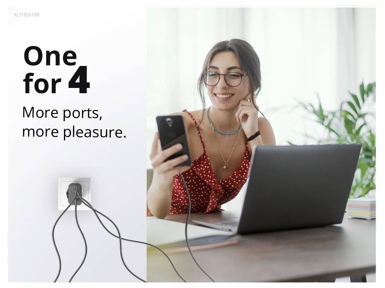 Conceptronic ALTHEA18B 100W 4-Port GaN USB PD Charger USB punjač USB-A, 3x USB-C® crna-5