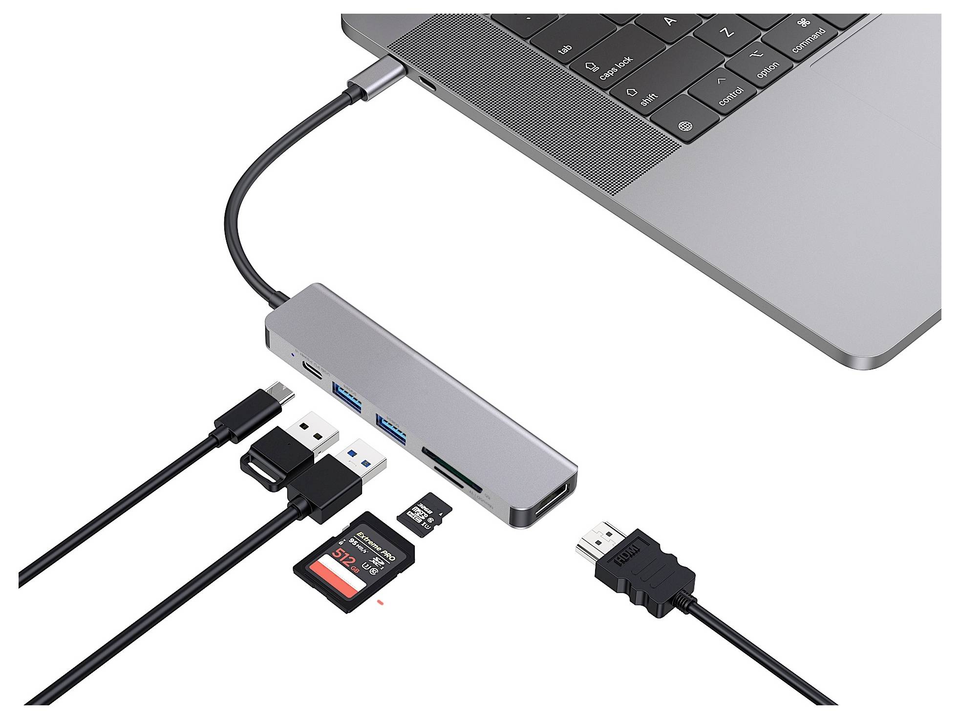 Conceptronic USB-C® priključna stanica DONN02G 6-in-1 USB 3.2 Gen 1 Docking Sta uklj. funkcija punjenja, USB-C® Power De-4