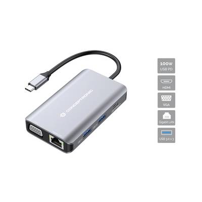 USB-C multiport hub sa HDMI, VGA, Gigabit LAN, tri USB 3.0 porta i 100W Power Delivery pass-through