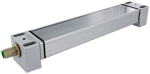 Pravokutni industrijski linearni aktuator s navojnim montažnim krajem i produženom šipkom, prikazan osamljen na bijeloj pozadini.