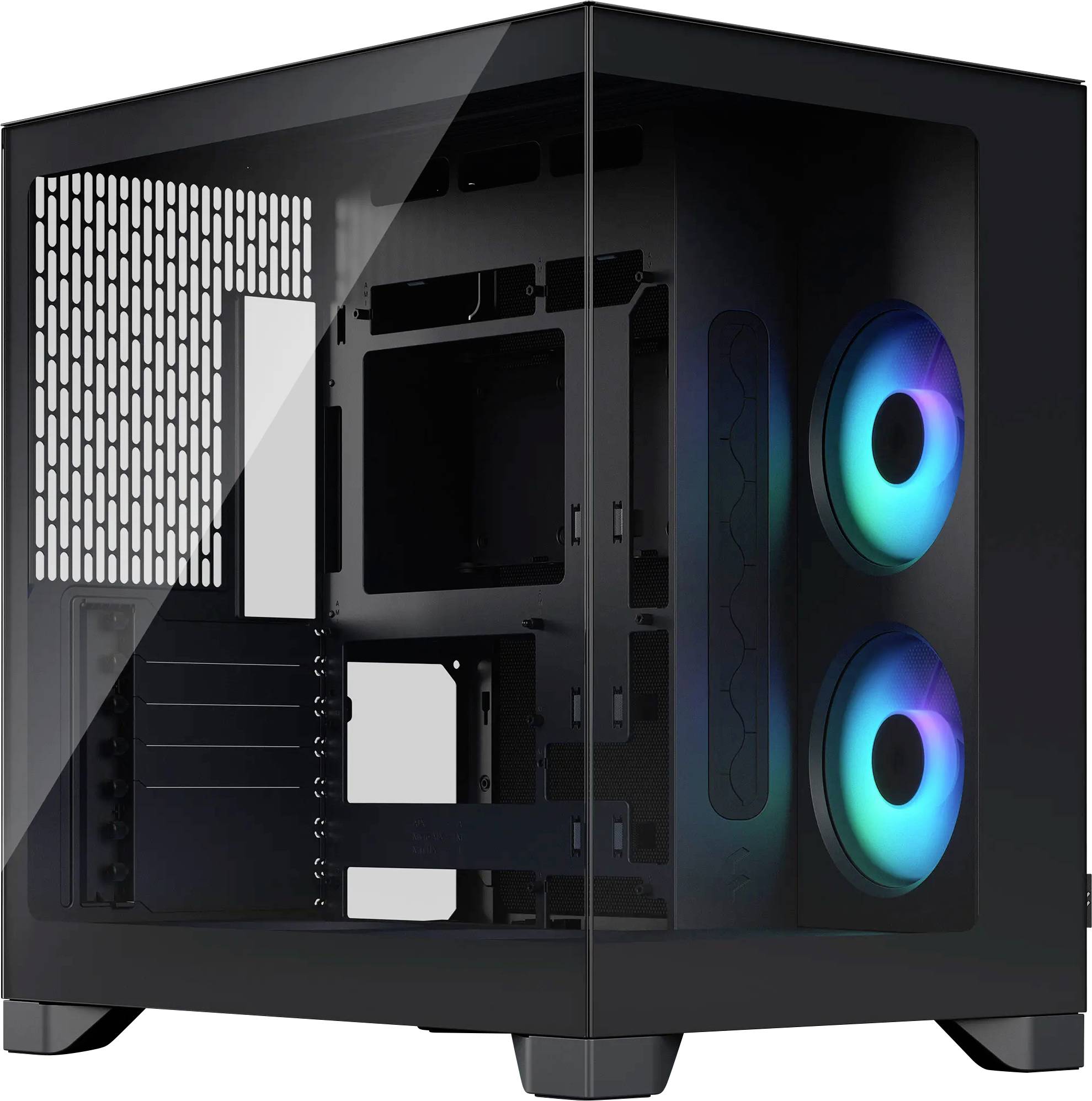 Fractal Design Geh Pop 2 Vision Black RG Midi-tower PC-behuizing Zwart 4 voorge&iuml;nstalleerde LED-ventilators, Stoffilter, Zijvenster