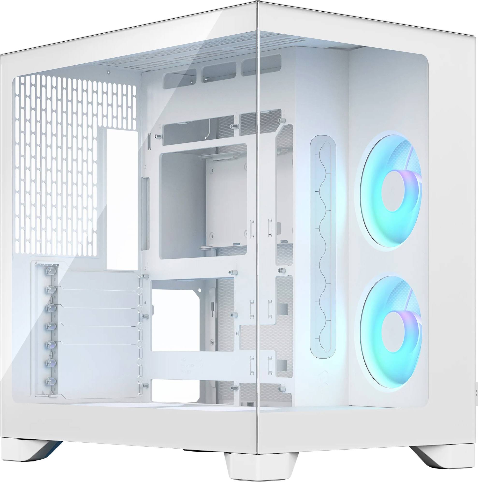 Fractal Design Geh Pop 2 Vision White RG Midi-tower PC-behuizing Wit 4 voorge&iuml;nstalleerde LED-ventilators, Stoffilter, Zijvenster