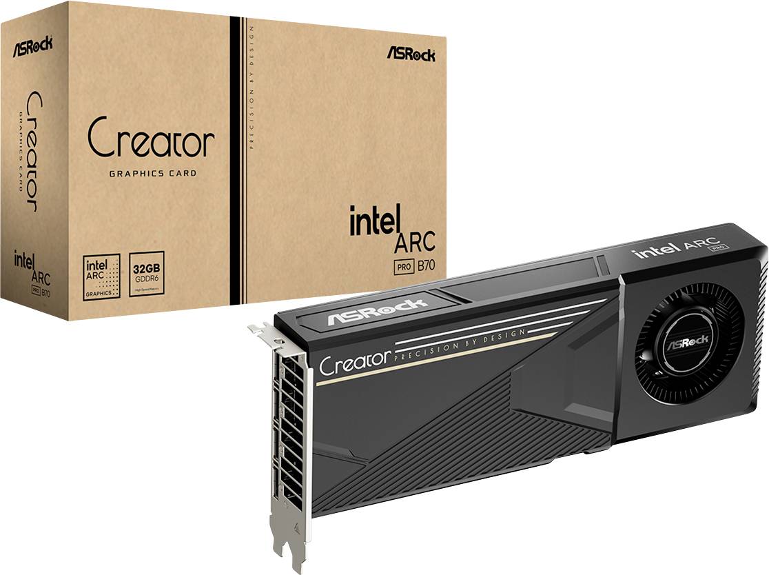 ASRock Intel Arc™ Pro B70 Videokaart 32 GB GDDR6-VRAM PCIe x16 DisplayPort 2.1